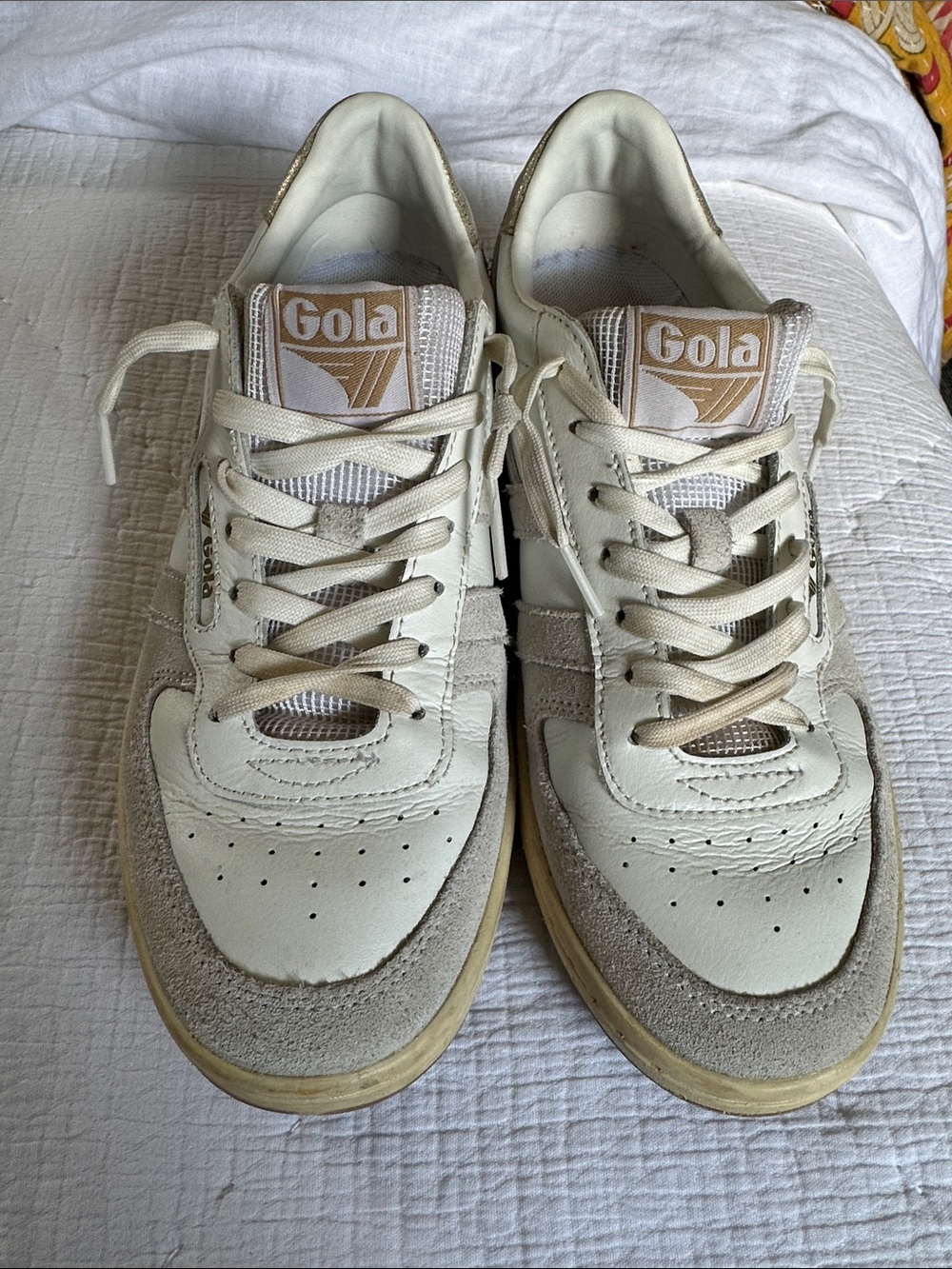 Gola Hawk sneaker - Off white & Gold - 8